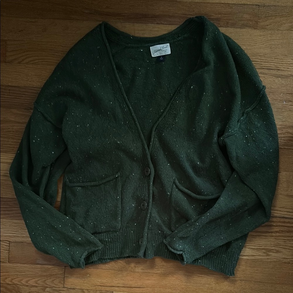 Universal Thread Green Cardigan Sweater V-Neck Knit